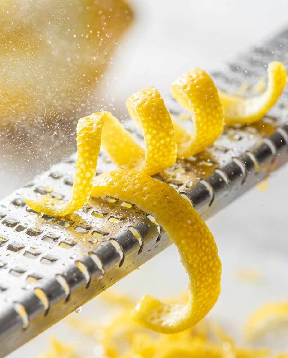 lemon zest macro photo