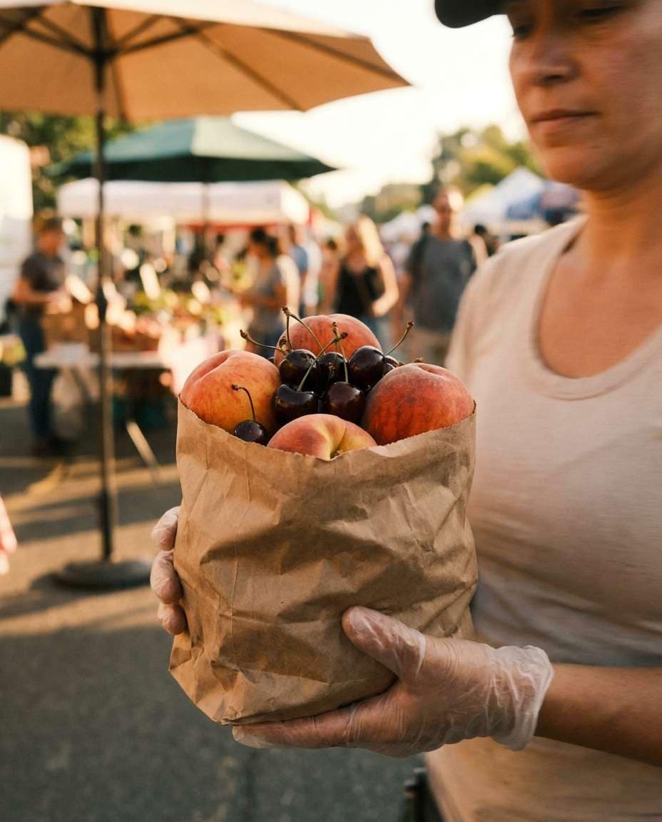 market hold shot photo