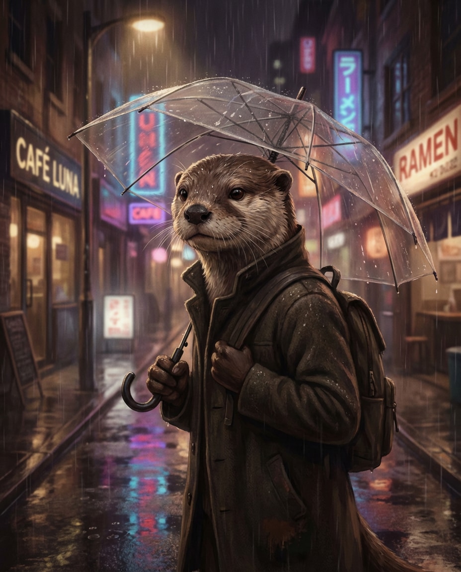 rainy umbrella walk photo