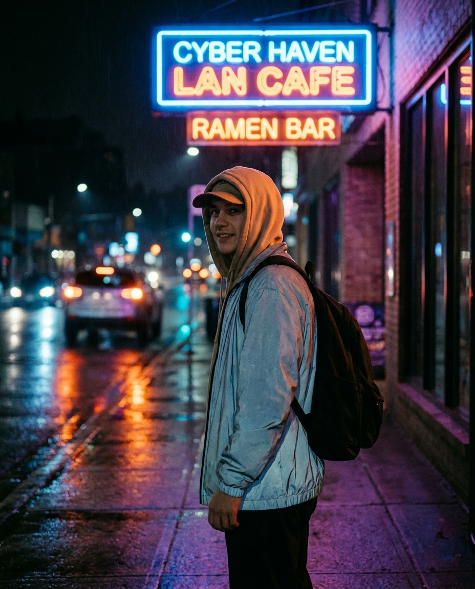 streetwear lan night photo