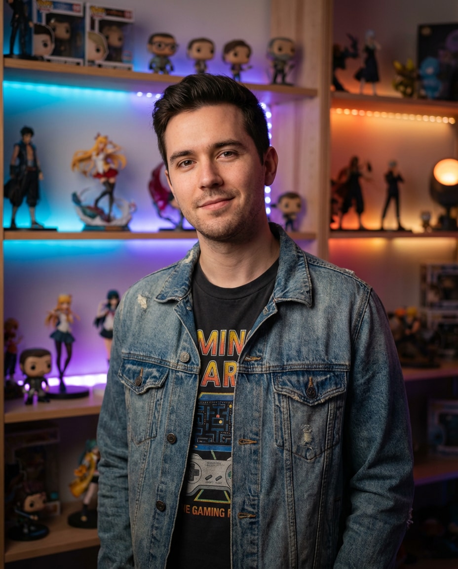 anime figure shelf setup photo