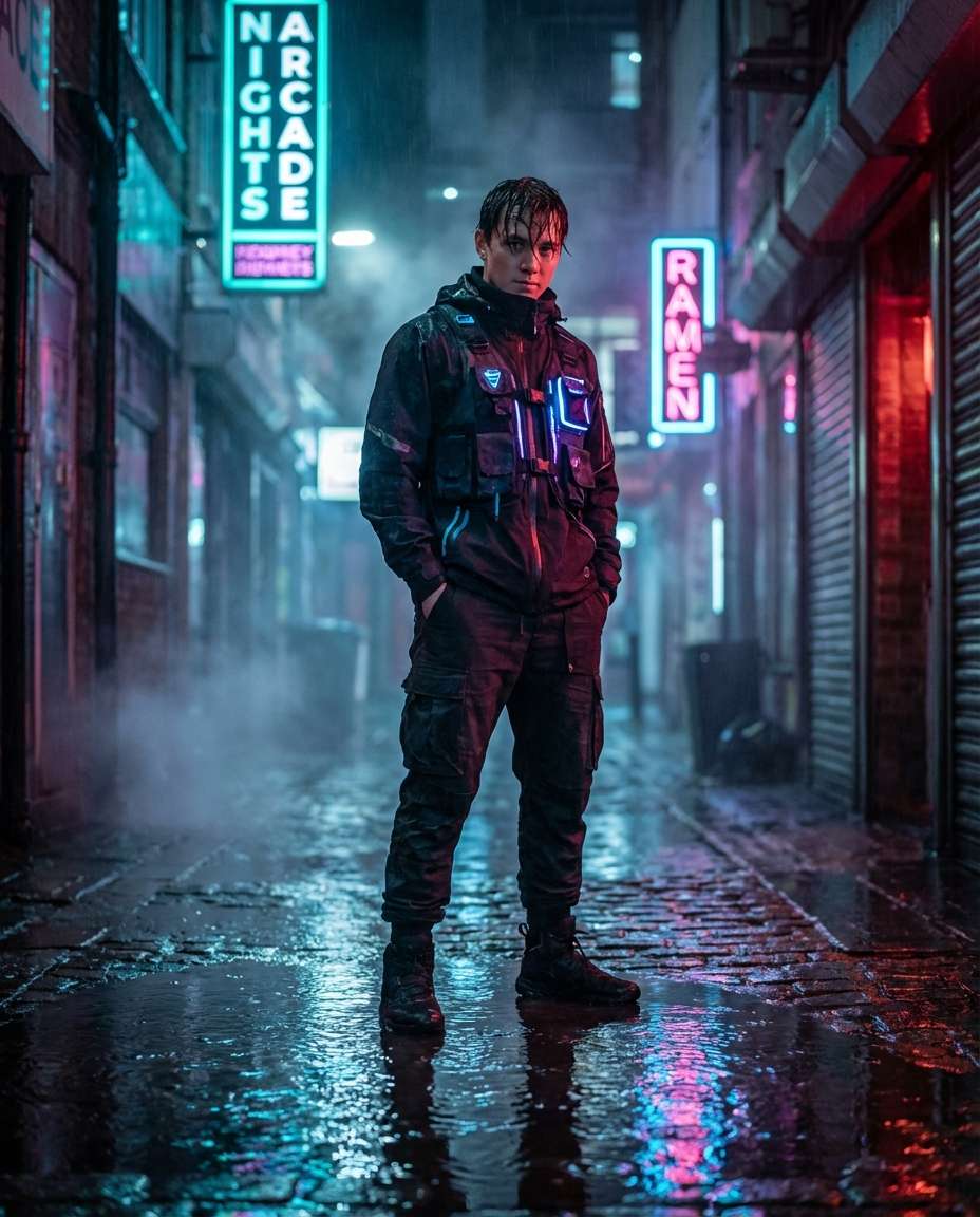 cyberpunk alley photo