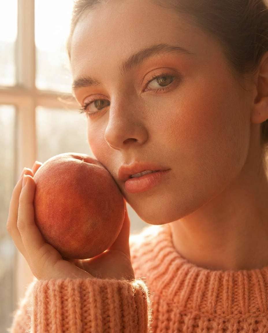 peach sunset portrait photo