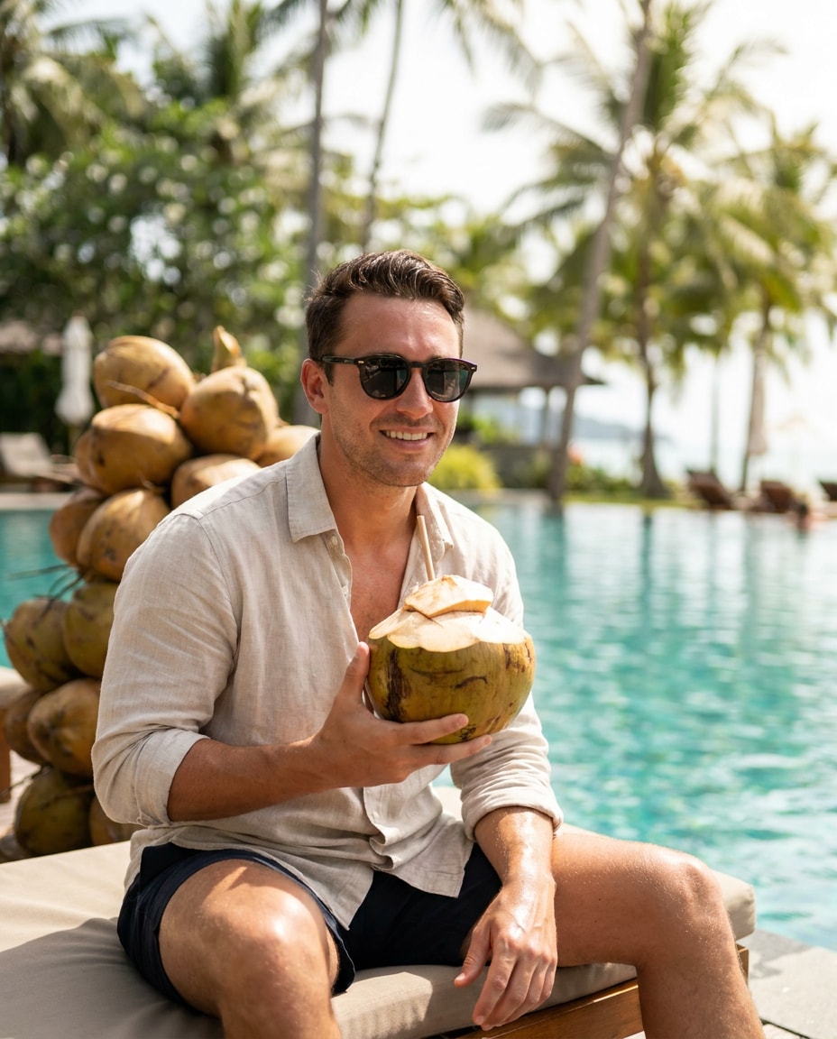 coconut poolside chill photo