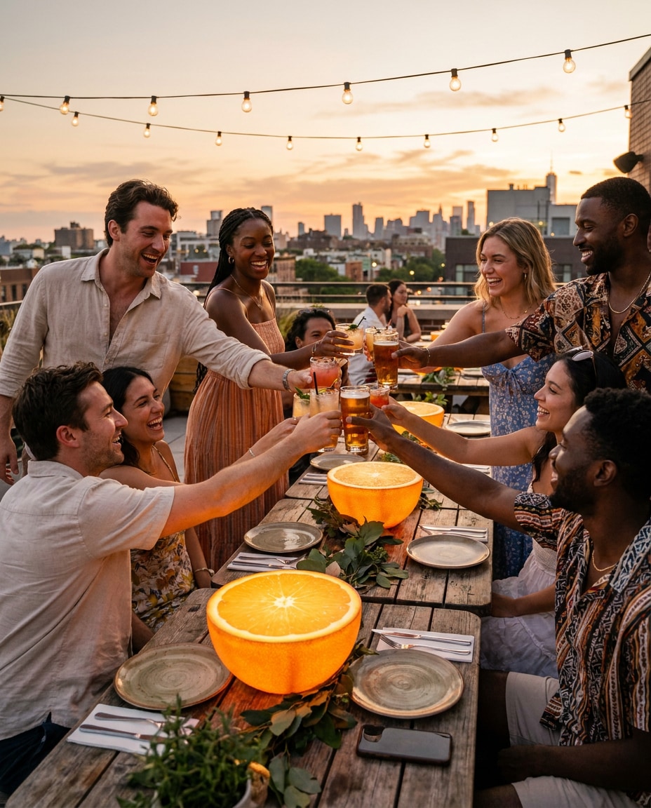 citrus rooftop party photo