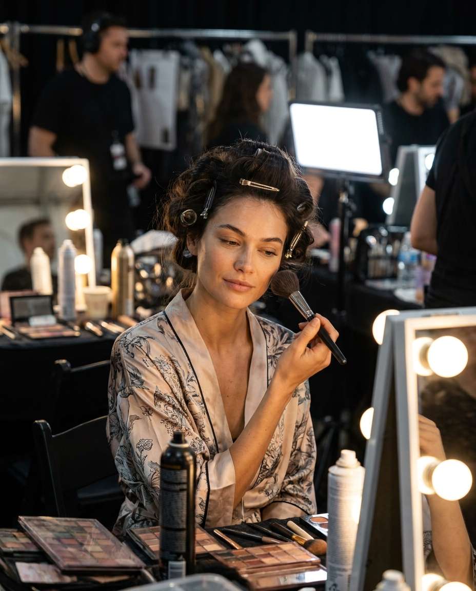 backstage runway prep photo