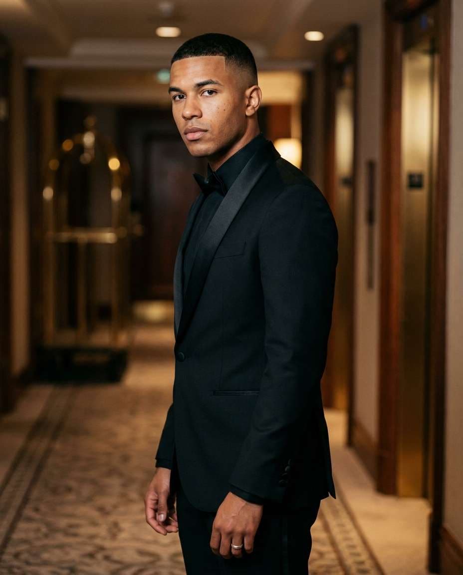 sharp tuxedo glam photo