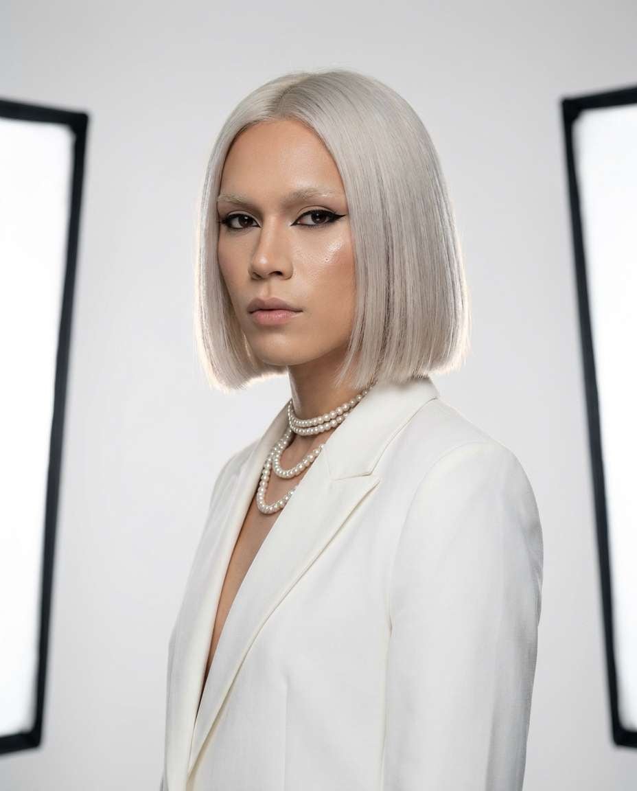 platinum bob editorial photo