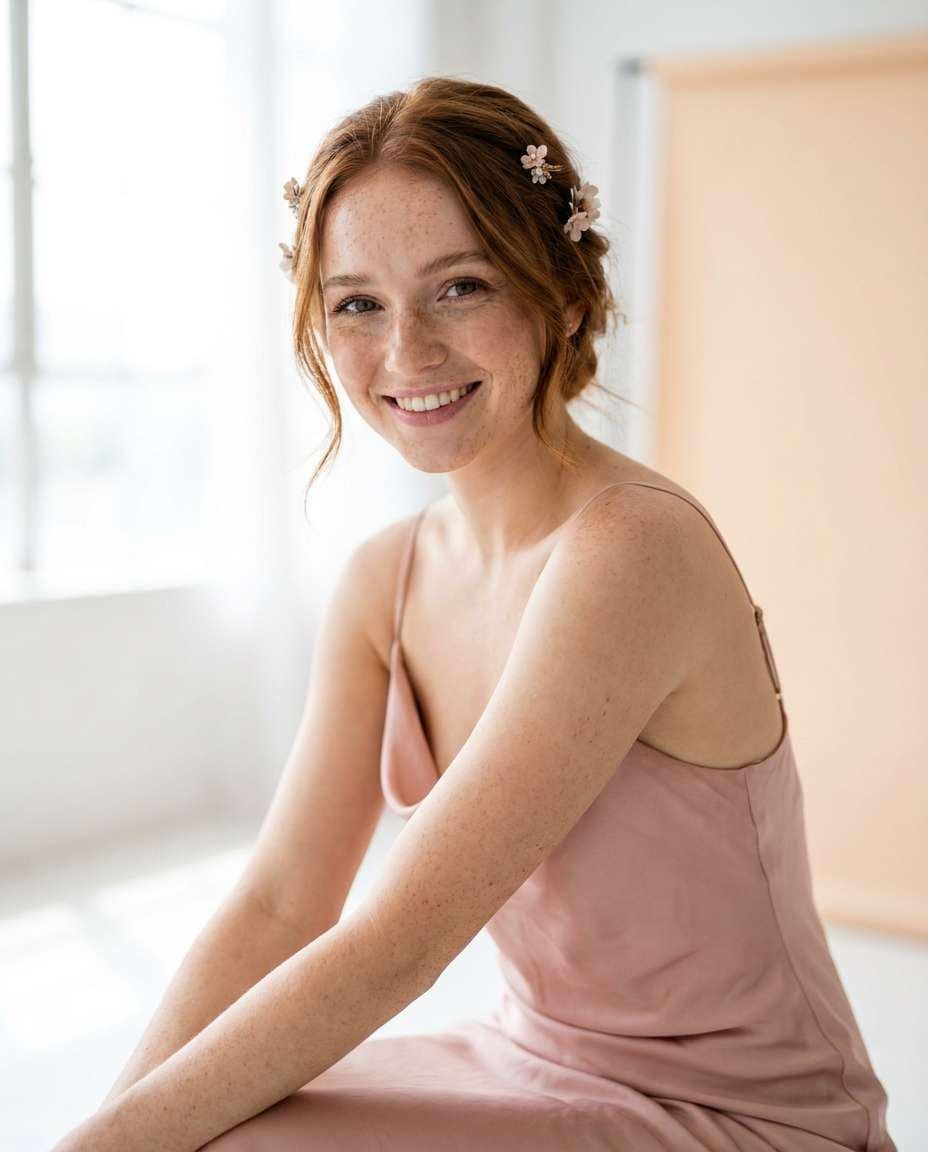 freckled soft glam photo