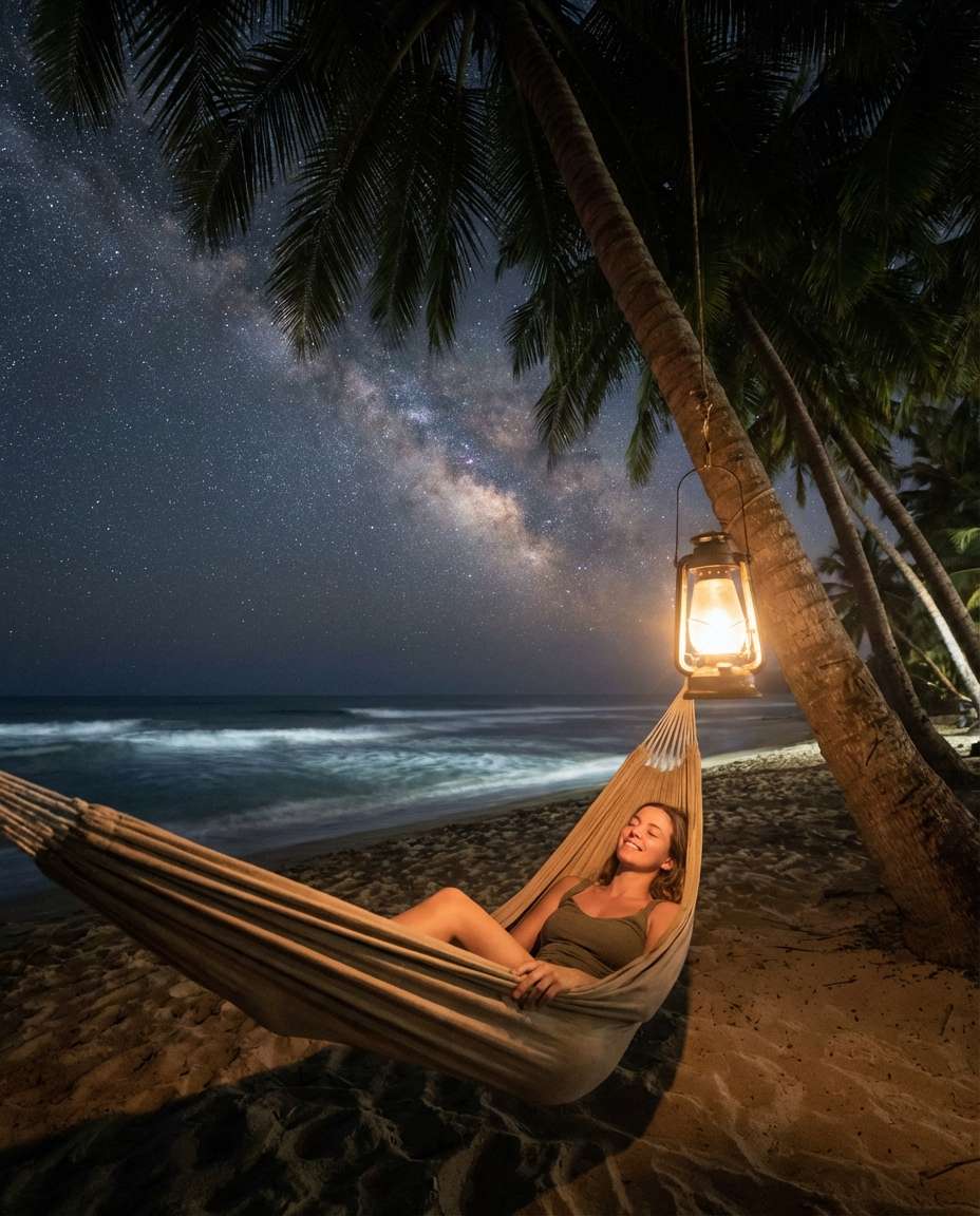hammock under stars photo