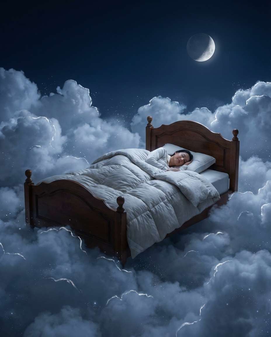 floating bed surreal photo