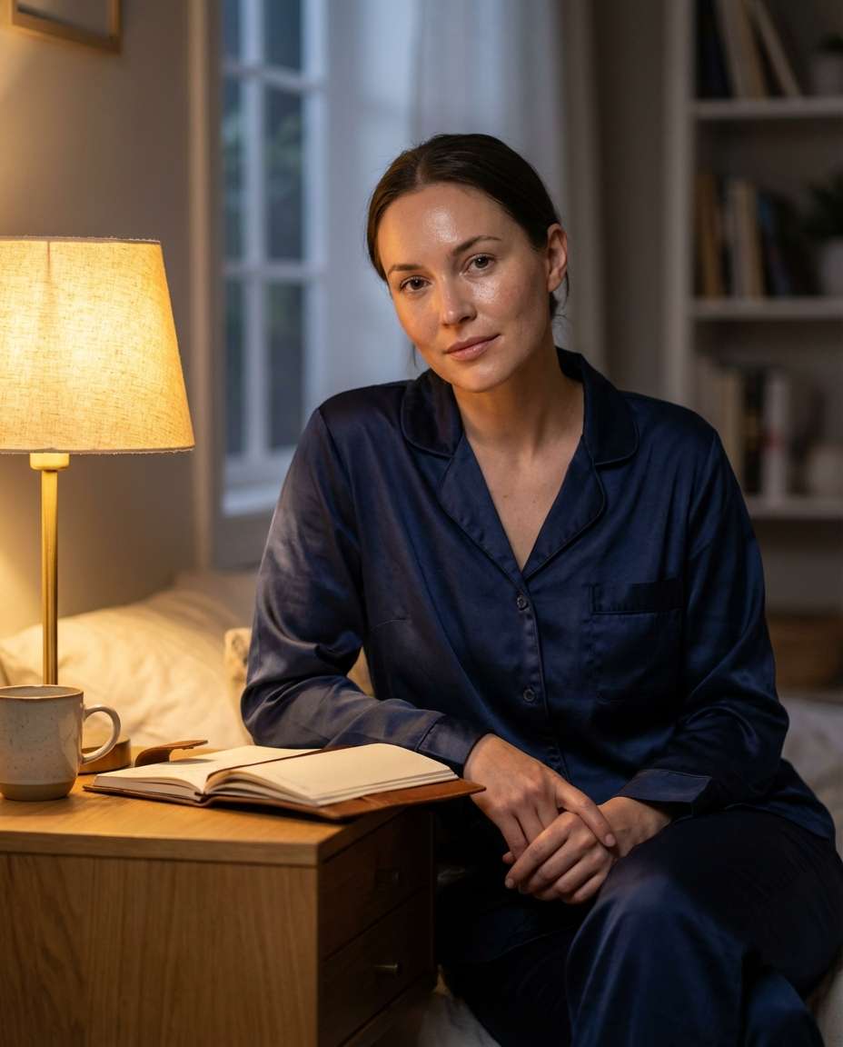 satin pajamas portrait photo