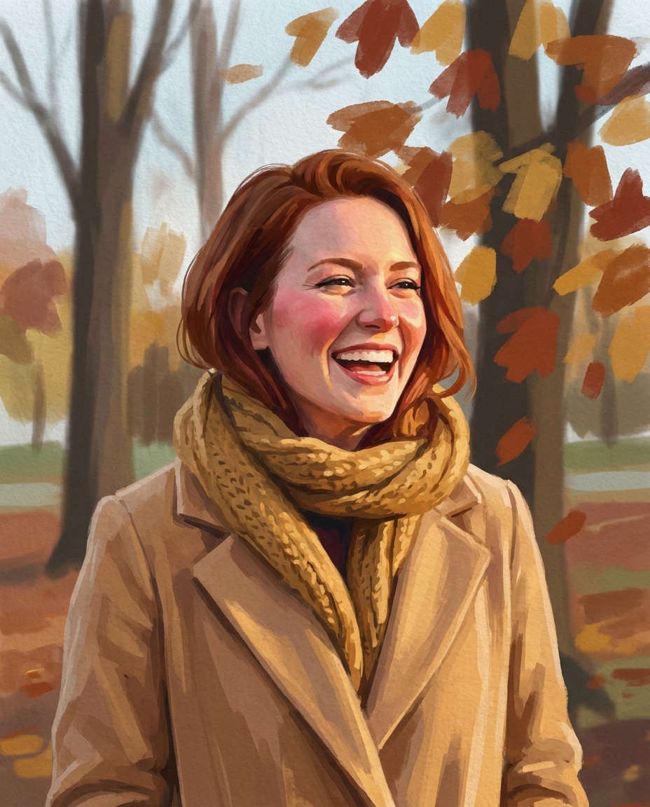 autumn scarf walk photo