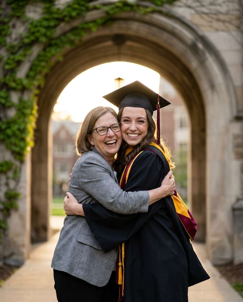 campus arch hug photo