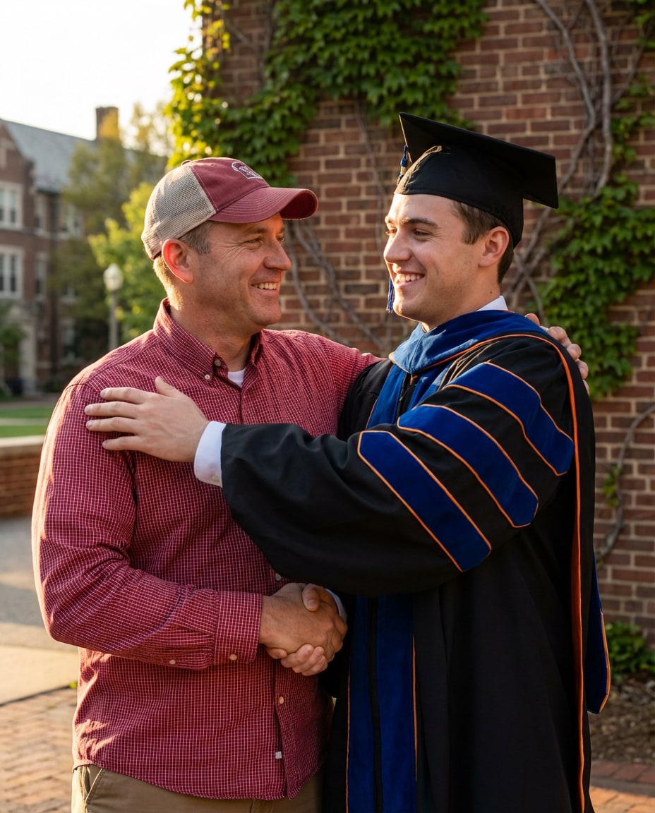 father and son handshake photo