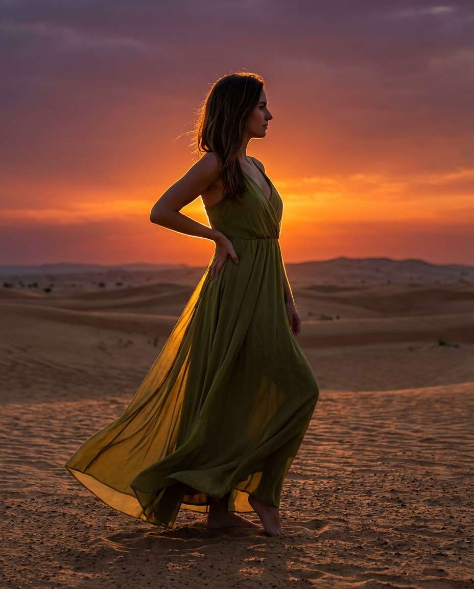 desert sunset silhouette photo