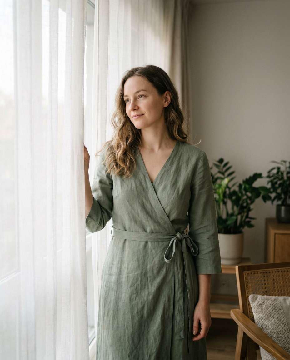 sage linen morning photo