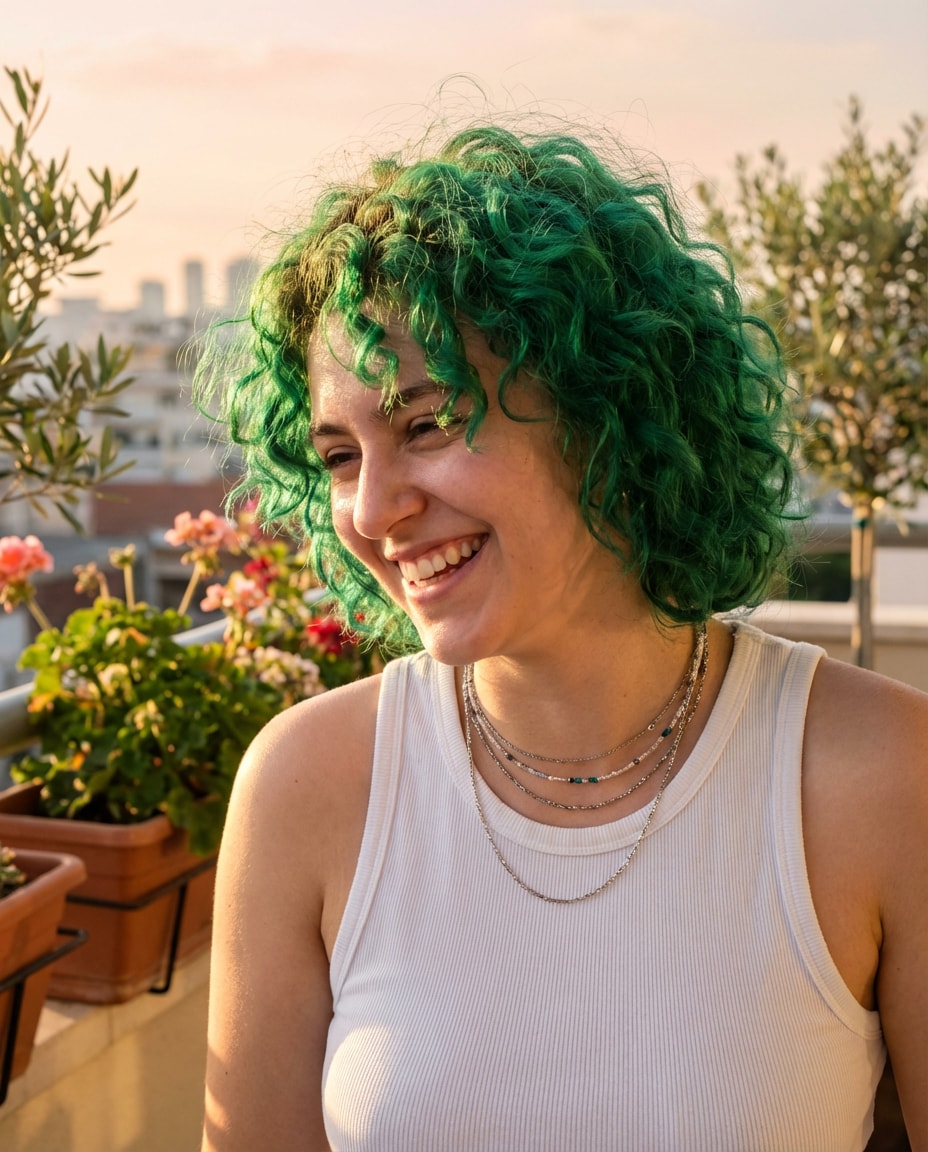 sunlit balcony curls photo