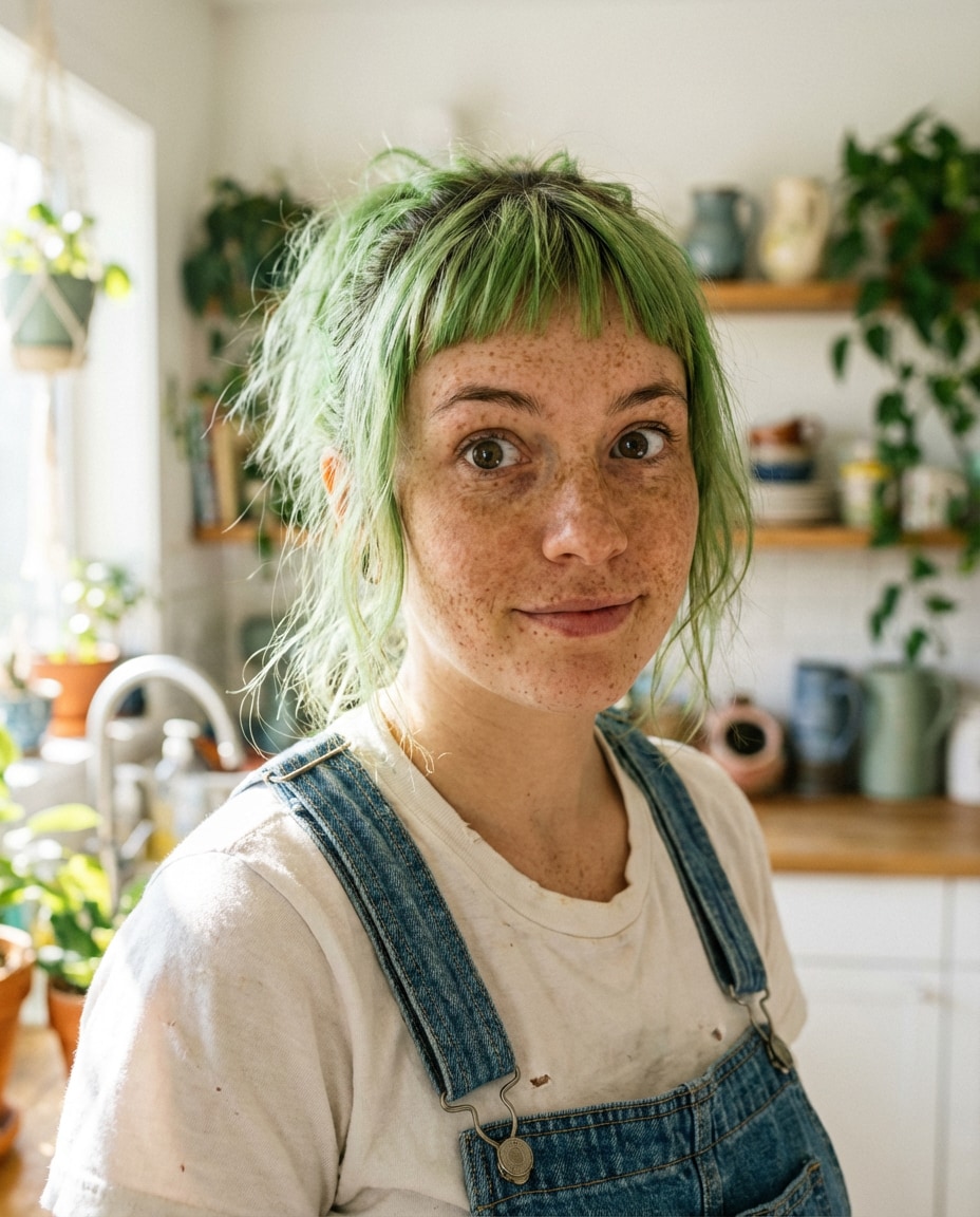 natural freckles fringe photo