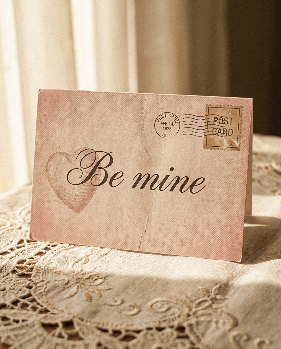 valentine retro postcard photo