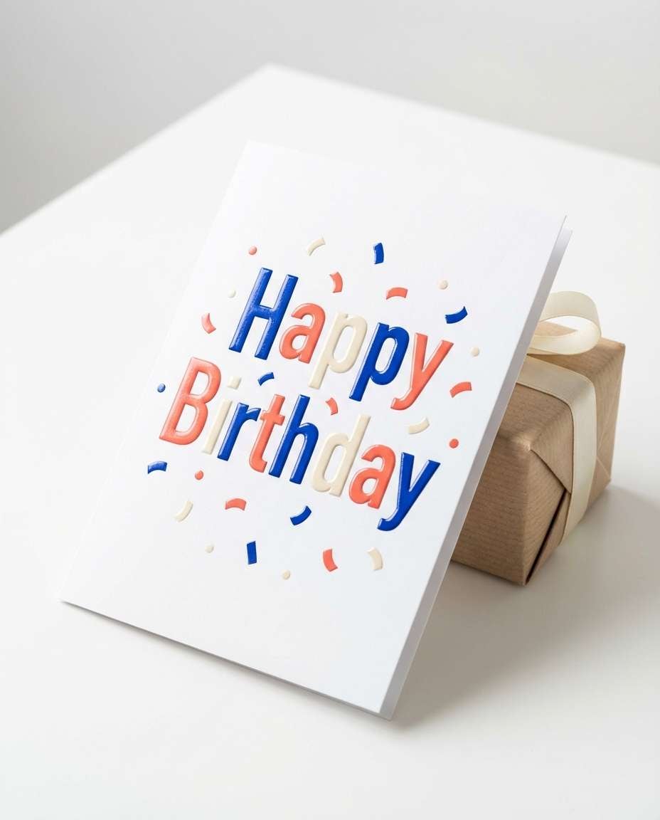 modern birthday confetti photo