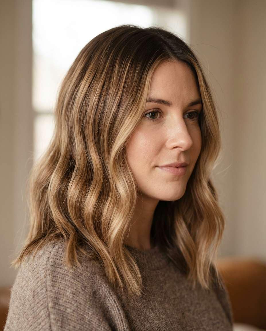 soft honey balayage photo