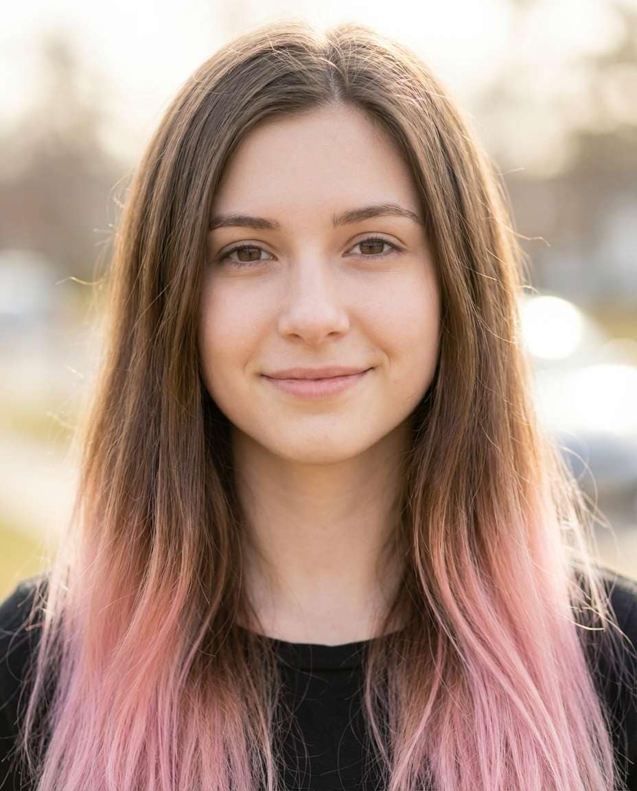 pastel pink tips photo