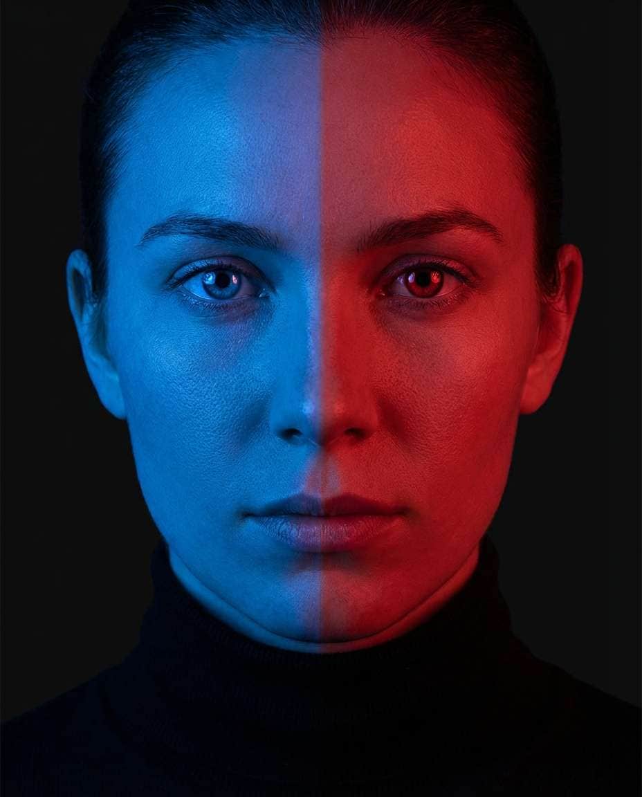 split color gel studio photo