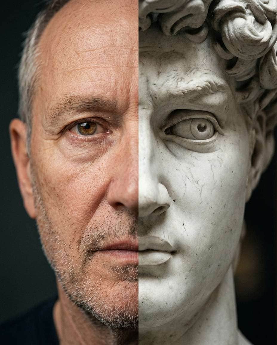 stone statue contrast photo