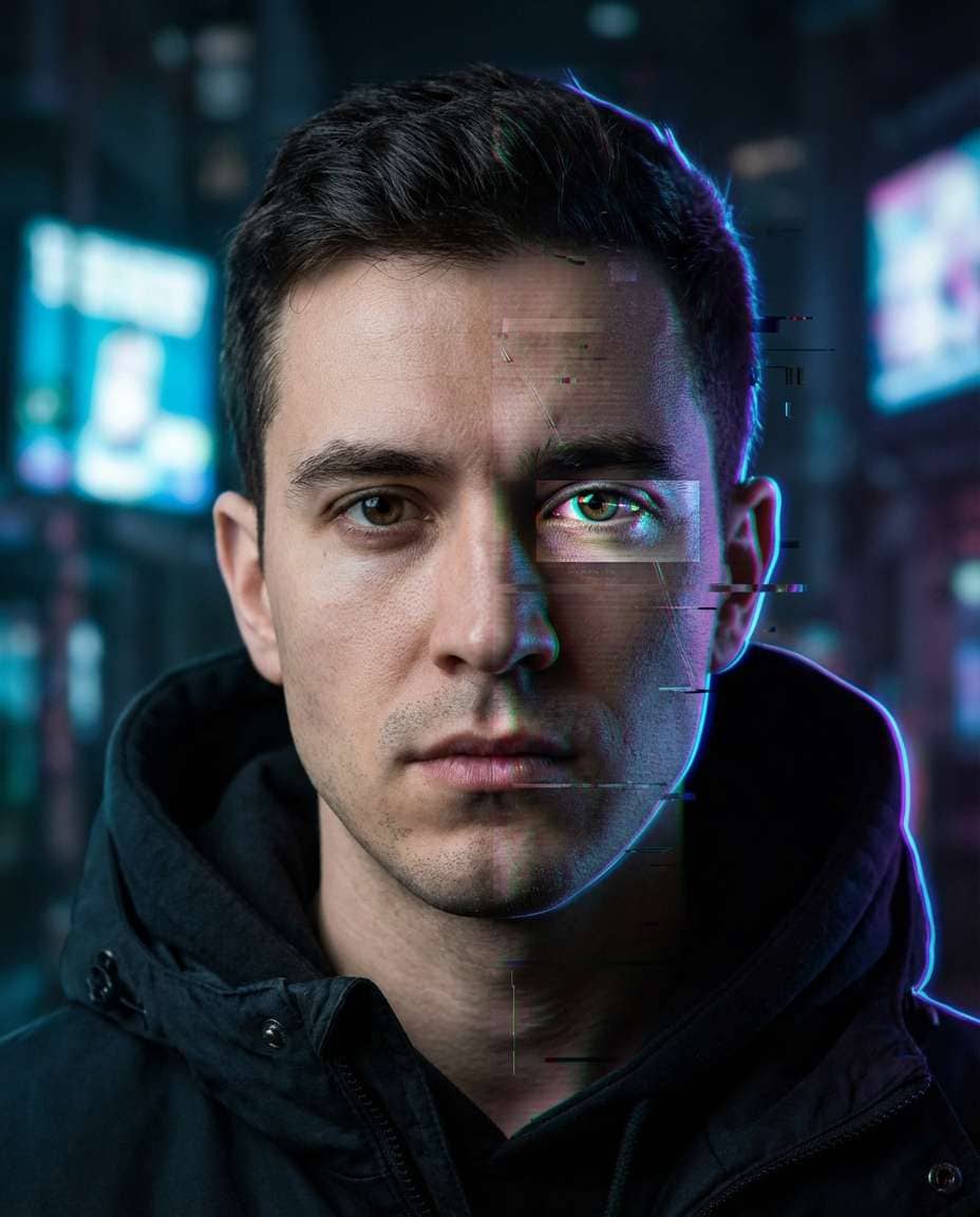 glitch split reality photo