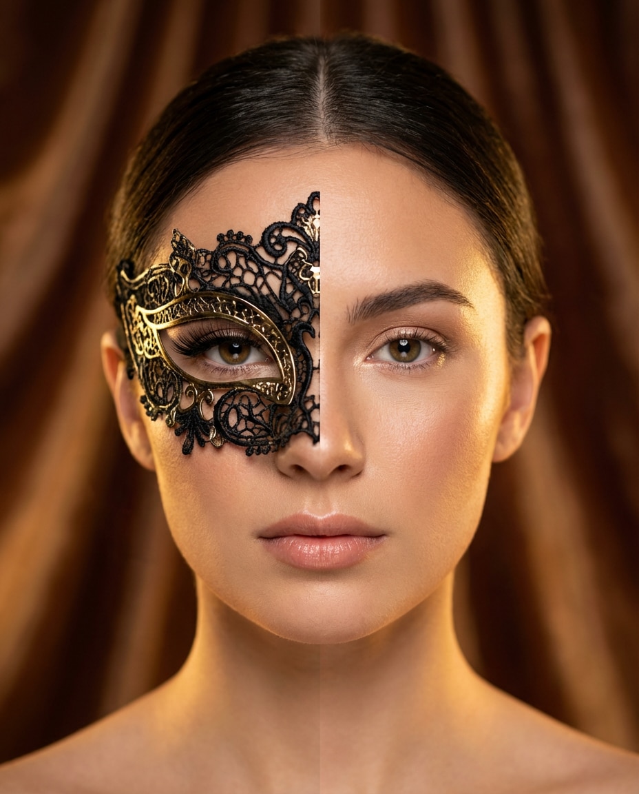 mask reveal cut photo