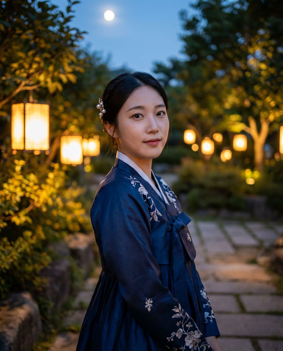 moonlit garden portrait photo