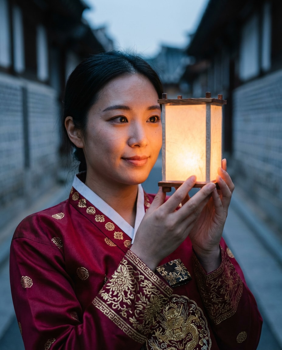 night portrait lantern photo