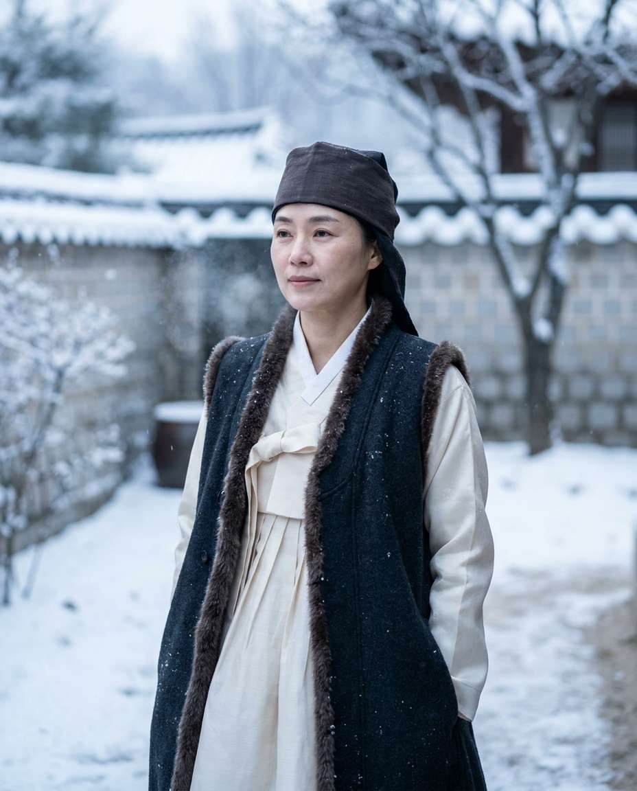 snowy courtyard quiet photo