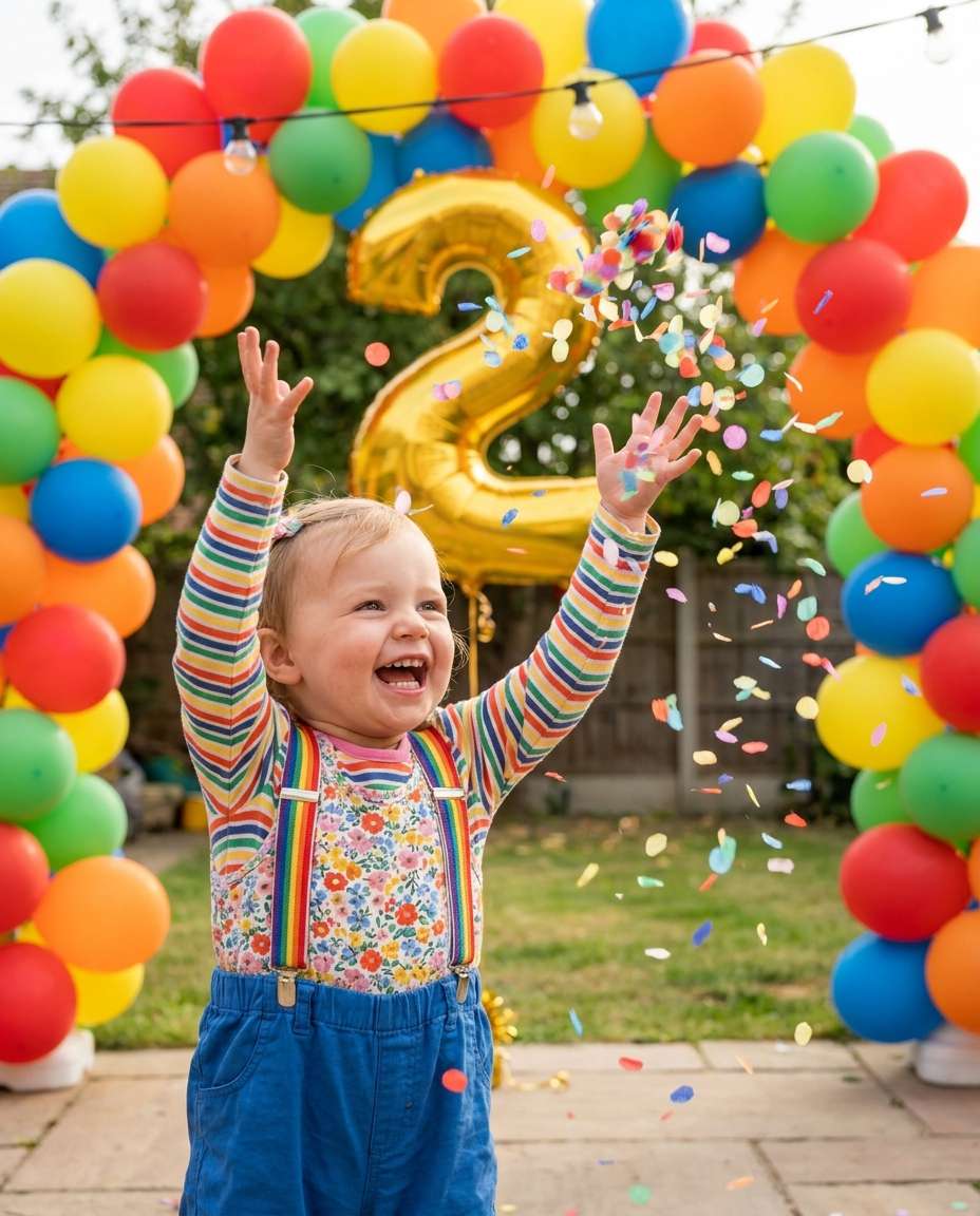 rainbow confetti pop photo