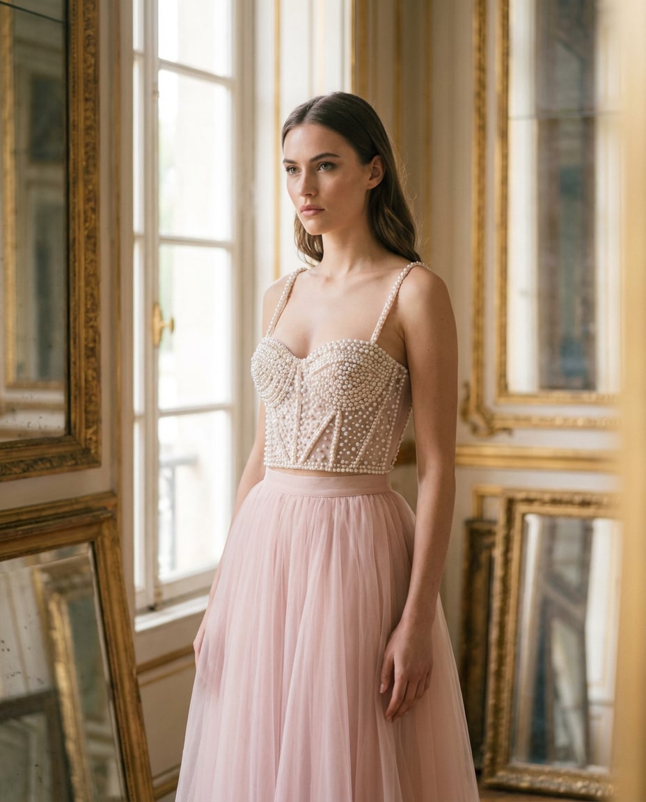 pearl corset couture photo