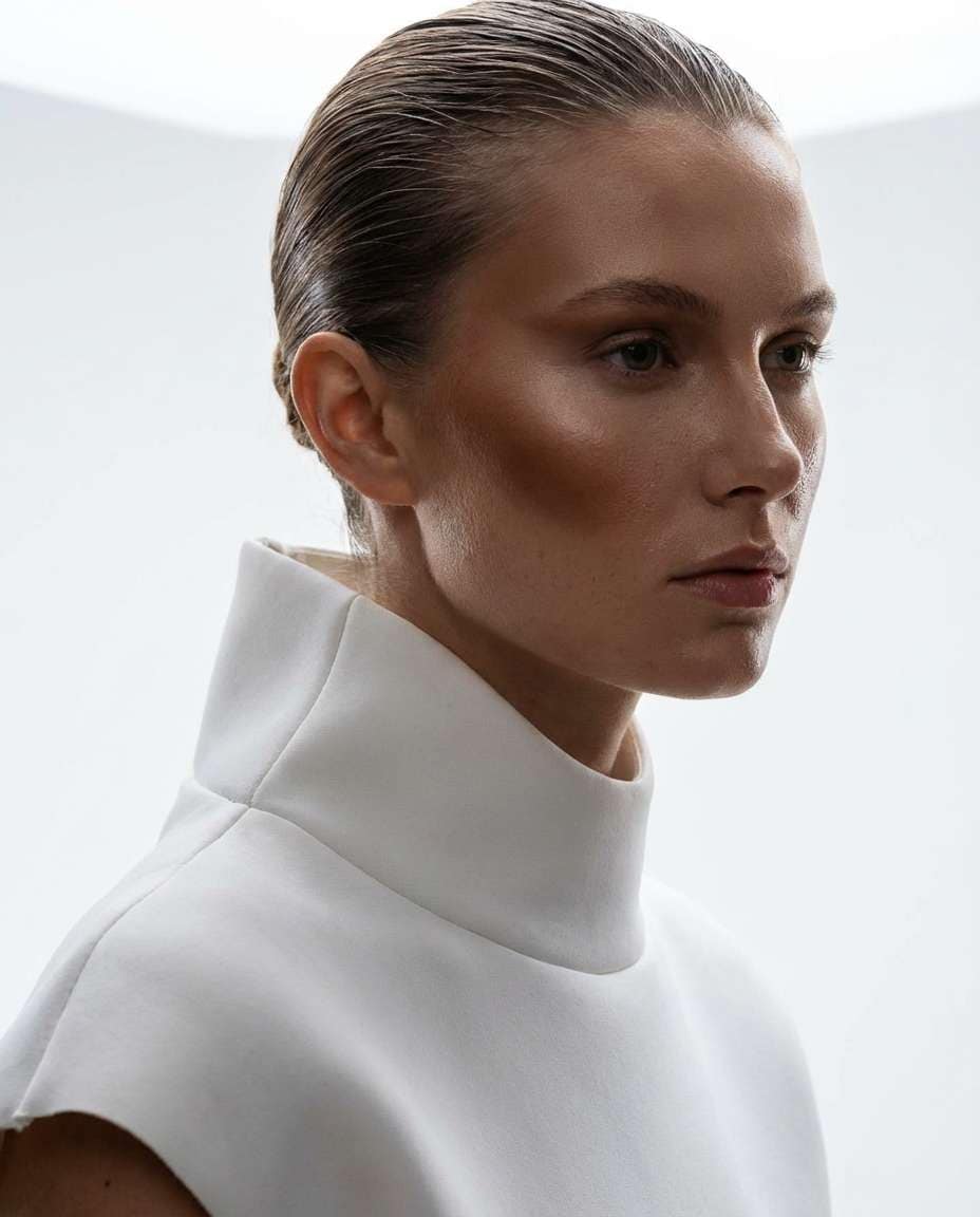 editorial hair slickback photo