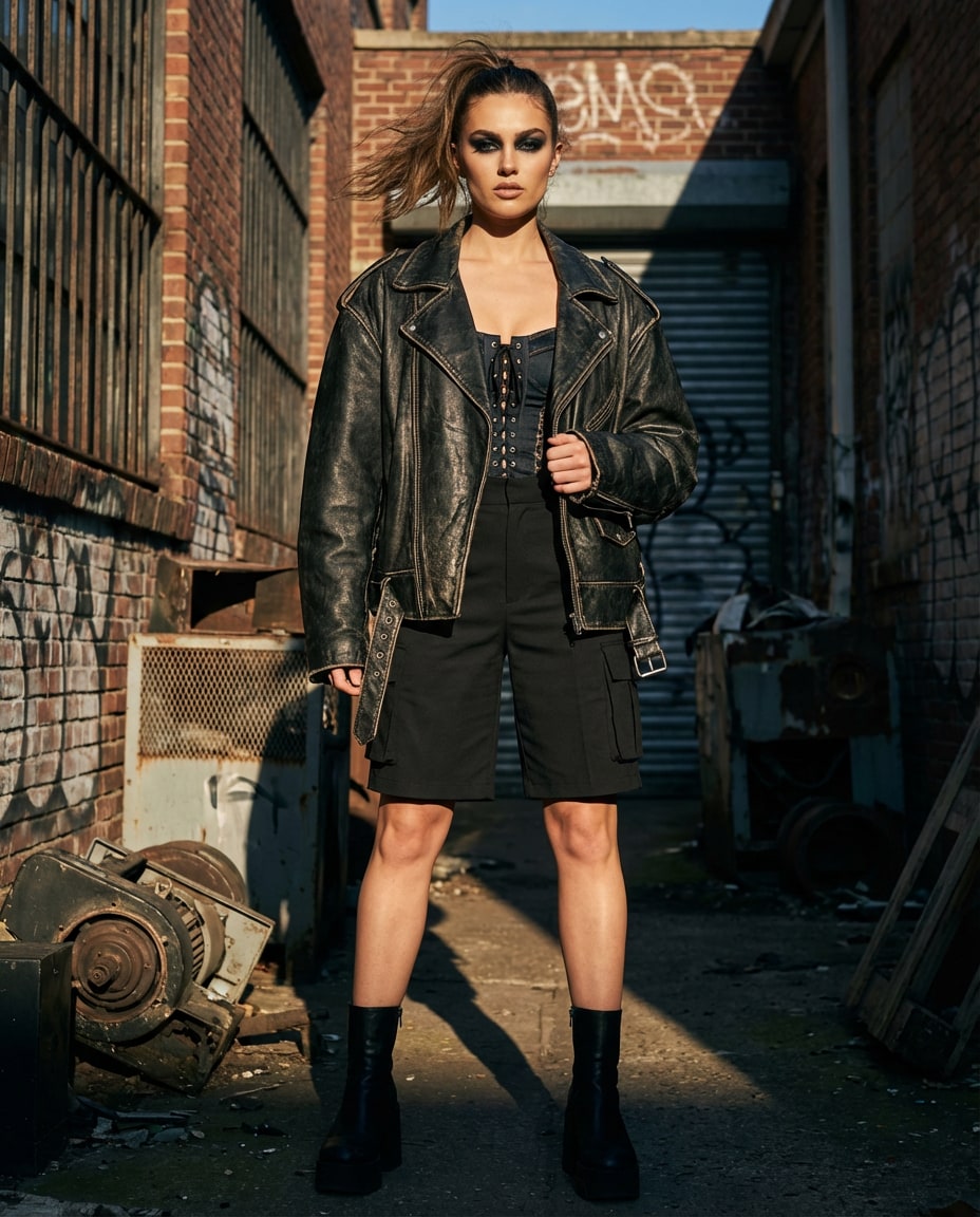 leather jacket editorial photo