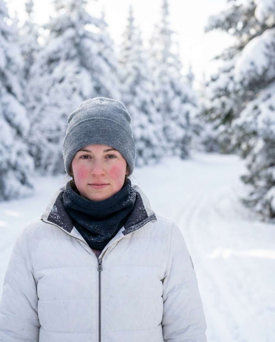 snow hike portrait photo