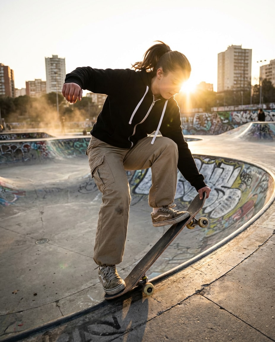 skatepark golden hour photo