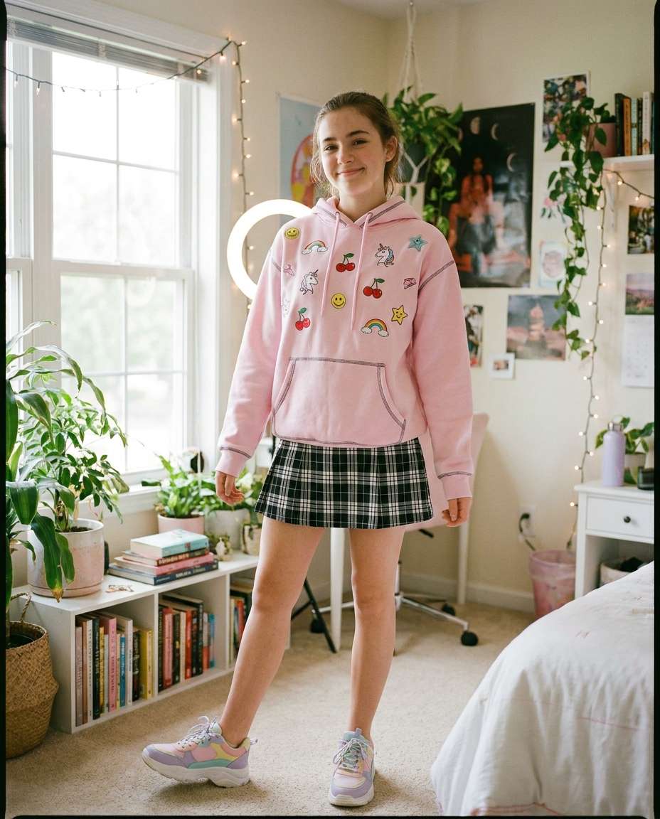 kawaii patchwork fit photo