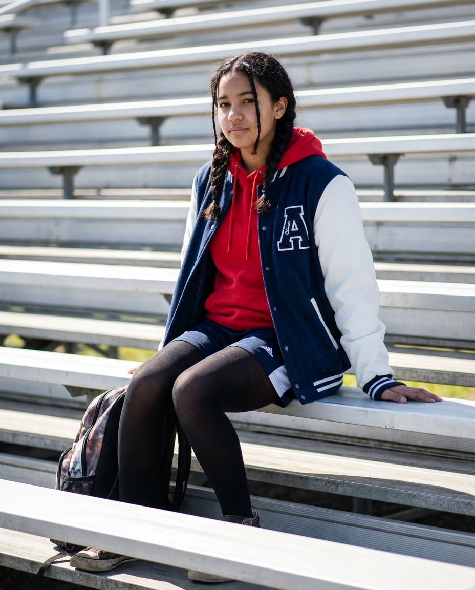 sporty varsity layer photo