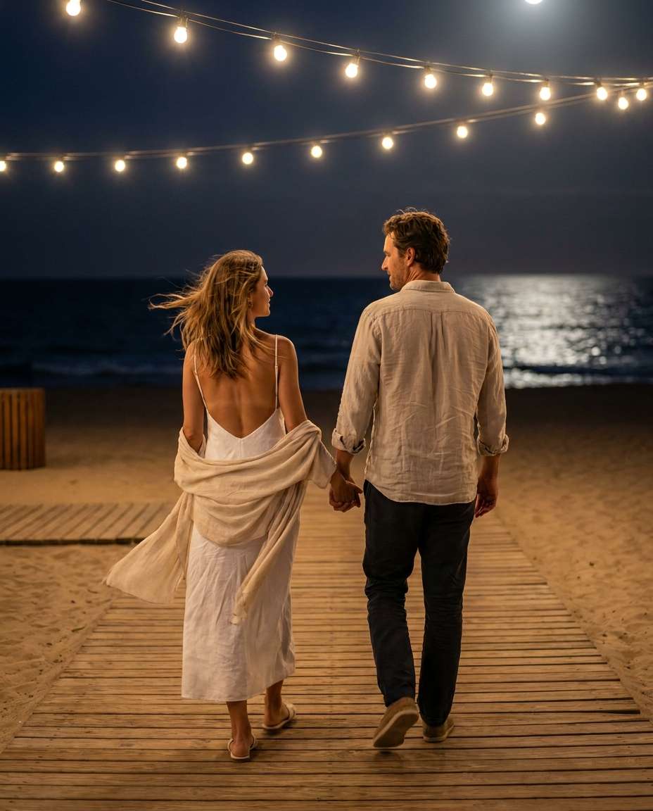 coastal night walk photo