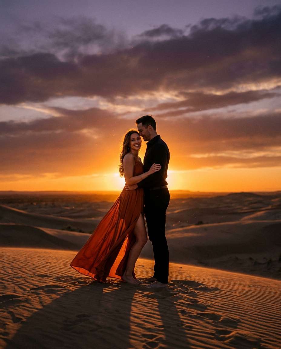 desert sunset drama photo