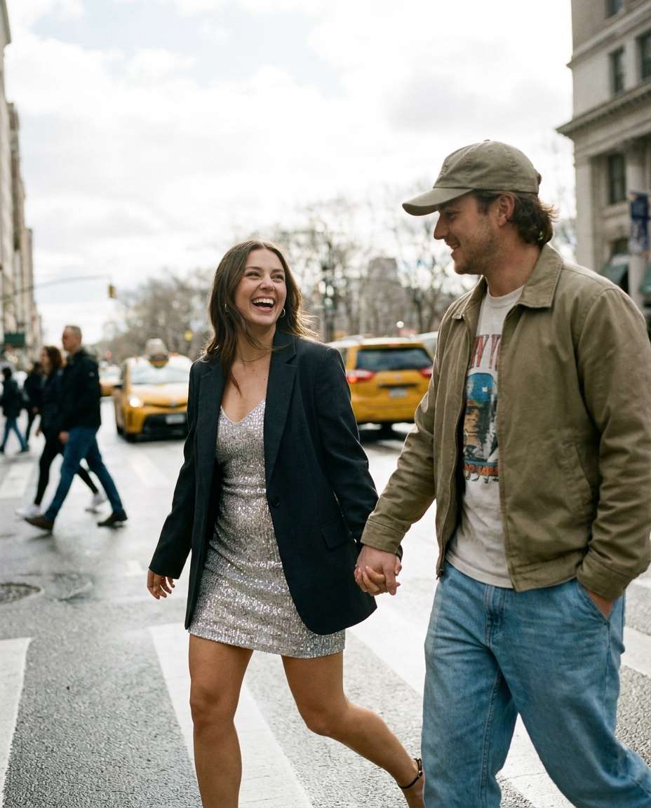 city crosswalk moment photo