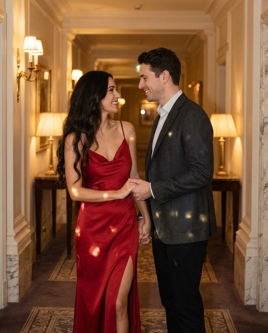 red satin spotlight photo