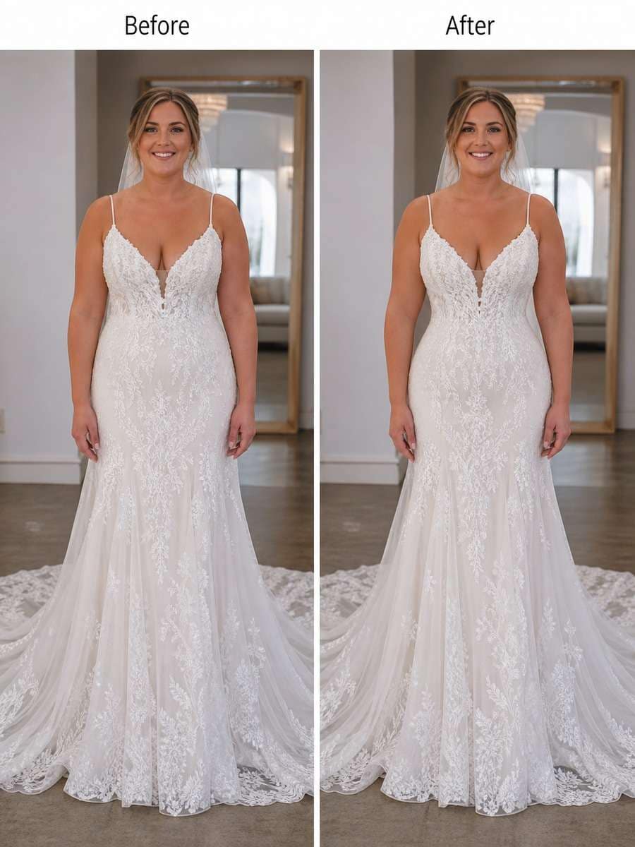 Wedding Dress Hourglass Retouch photo
