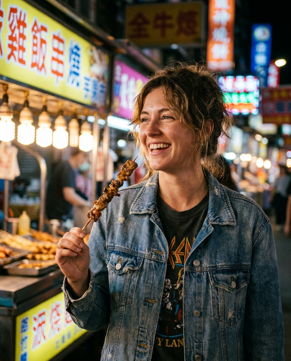 night market portrait photo