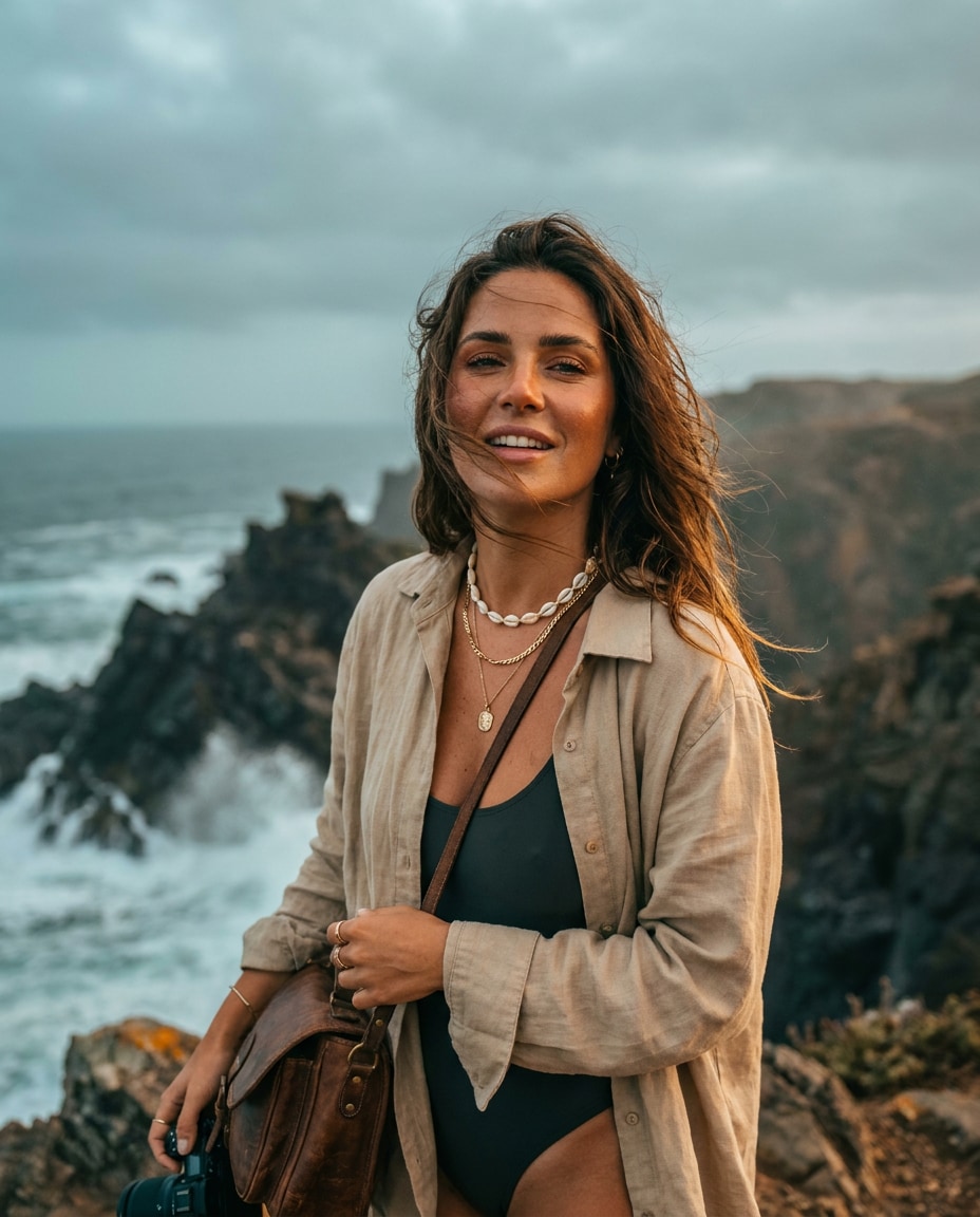 coastal cliff portrait photo
