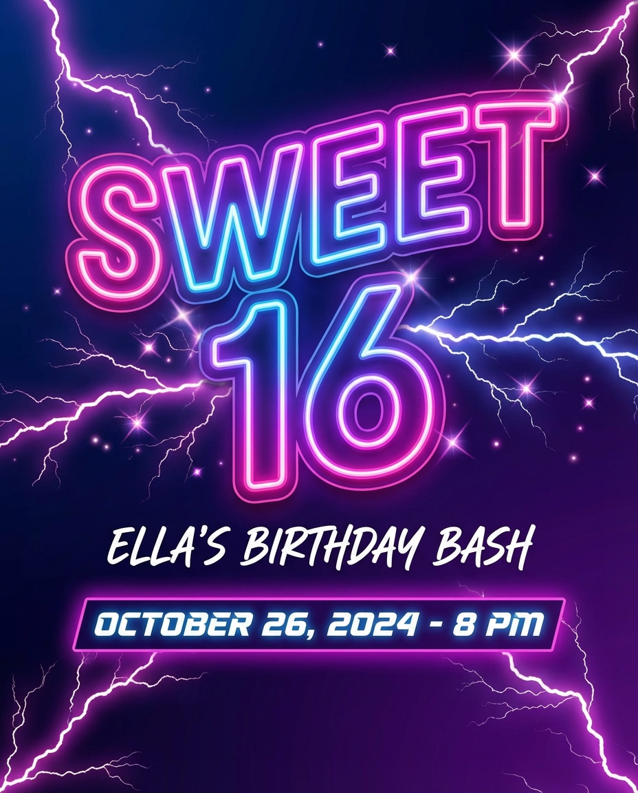 sweet 16 neon photo